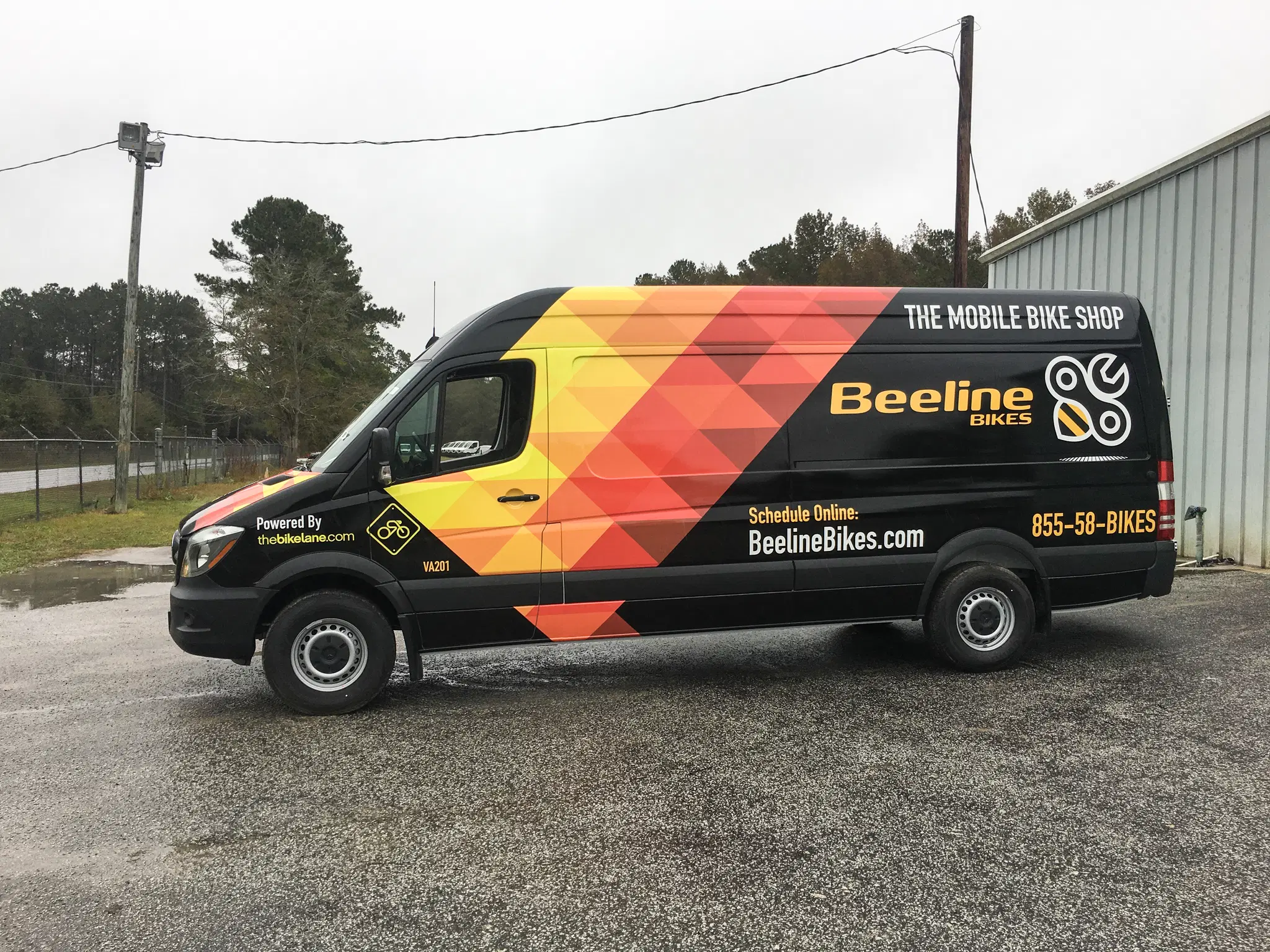 Beeline fleet graphics being installed